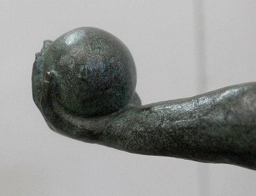 The Boules Player, Bronze Sculpture with Green Patina, Early Twentieth Century-RVK-805574