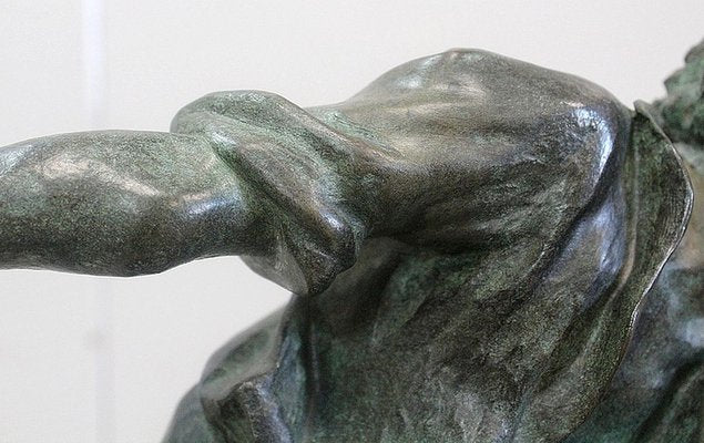 The Boules Player, Bronze Sculpture with Green Patina, Early Twentieth Century-RVK-805574