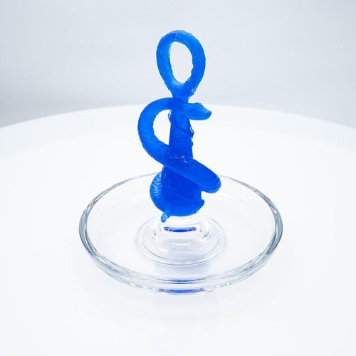 The Caduceus Limited Edition Centerpiece in Sky Blue from Daum, France, 1990s