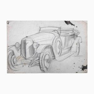 The Car, Original Drawing, Mid 20th-century-ZCI-1190211