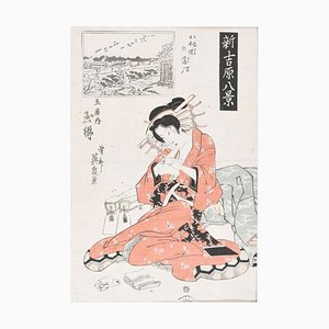 The Courtesan - Original Woodblock Print by Eisen Keisai - First Half of 1800 First Half of 1800-ZCI-760205