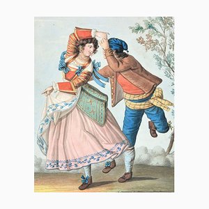 The Dance - Original Ink and Watercolor by Unknown Artist 19th Century 19th Century-ZCI-758750