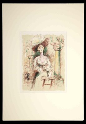 The Devoted Lady, Original Drawing, Early 20th-Century-ZCI-1163472