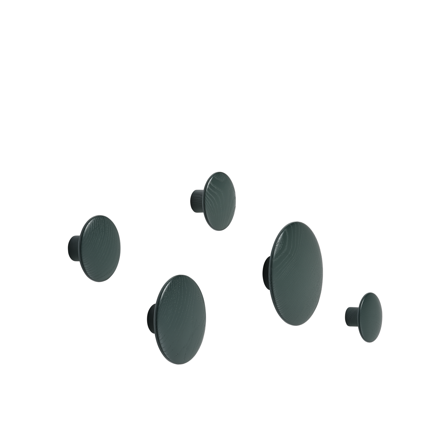 Dots Hooks Metal 5 Pcs. by Muuto #Dark Green