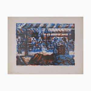 The Fabric Market - Original Lithograph by Léon Lang - Late 1900 Late 1900-ZCI-761012