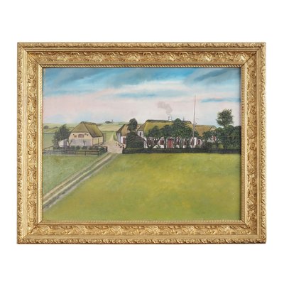 The Farm, 1970s, Oil on Board, Framed-VND-1775432