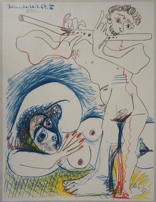 the Flute Player Lithograph after Pablo Picasso-KHH-697775