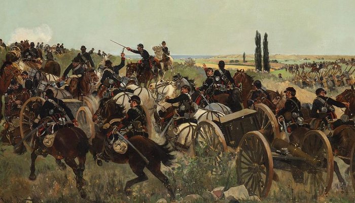 The French-Prussian War - Oil on Canvas by Raoul Arus - Late 19th Century Late 19th Century-ZCI-756347