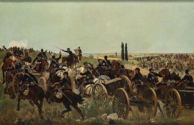 The French-Prussian War - Oil on Canvas by Raoul Arus - Late 19th Century Late 19th Century-ZCI-756347