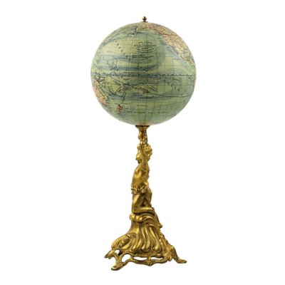 The Globe on Gold-Painted Metal Leg by Ludwig Julius Heymann, 1900