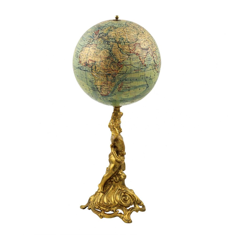 The Globe on Gold-Painted Metal Leg by Ludwig Julius Heymann, 1900