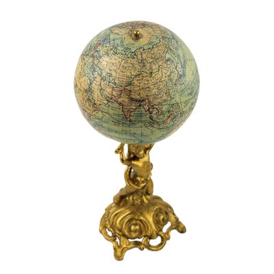 The Globe on Gold-Painted Metal Leg by Ludwig Julius Heymann, 1900-WMV-1342991