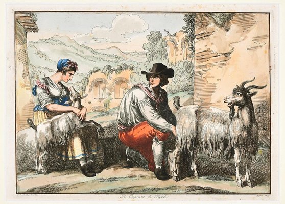 The Goatherd in Tivoli - Etching by Bartolomeo Pinelli - 1819 1819-ZCI-755678