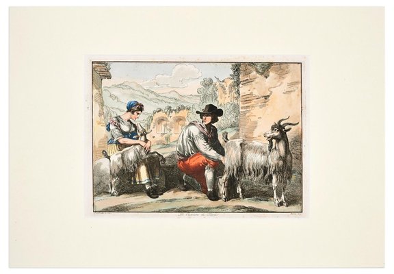 The Goatherd in Tivoli - Etching by Bartolomeo Pinelli - 1819 1819-ZCI-755678