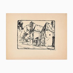 The Huts - Original China Ink Drawing by G. Pastre - 1930s 1930s-ZCI-755617