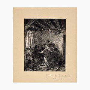 The Inn - Original China Ink on Paper by J.A. Grand-Carteret -First Half of 1900 First Half of 1900-ZCI-758639