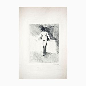 The Little Model - Original Drypoint by Lino Selvatico - 1910 1910-ZCI-758973