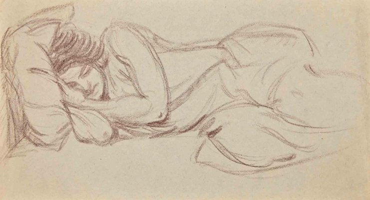 The Lying Down Nude, Original Drawing, Early 20th-Century-ZCI-1255936