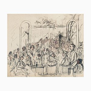 The Meeting - Original Pen and Watercolor- by Gustave Bourgogne - 1933 1933-ZCI-762147