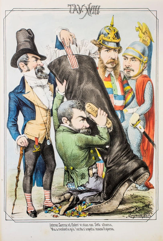 The Ministers - Original Lithograph by A. Maganaro - 1872 1872