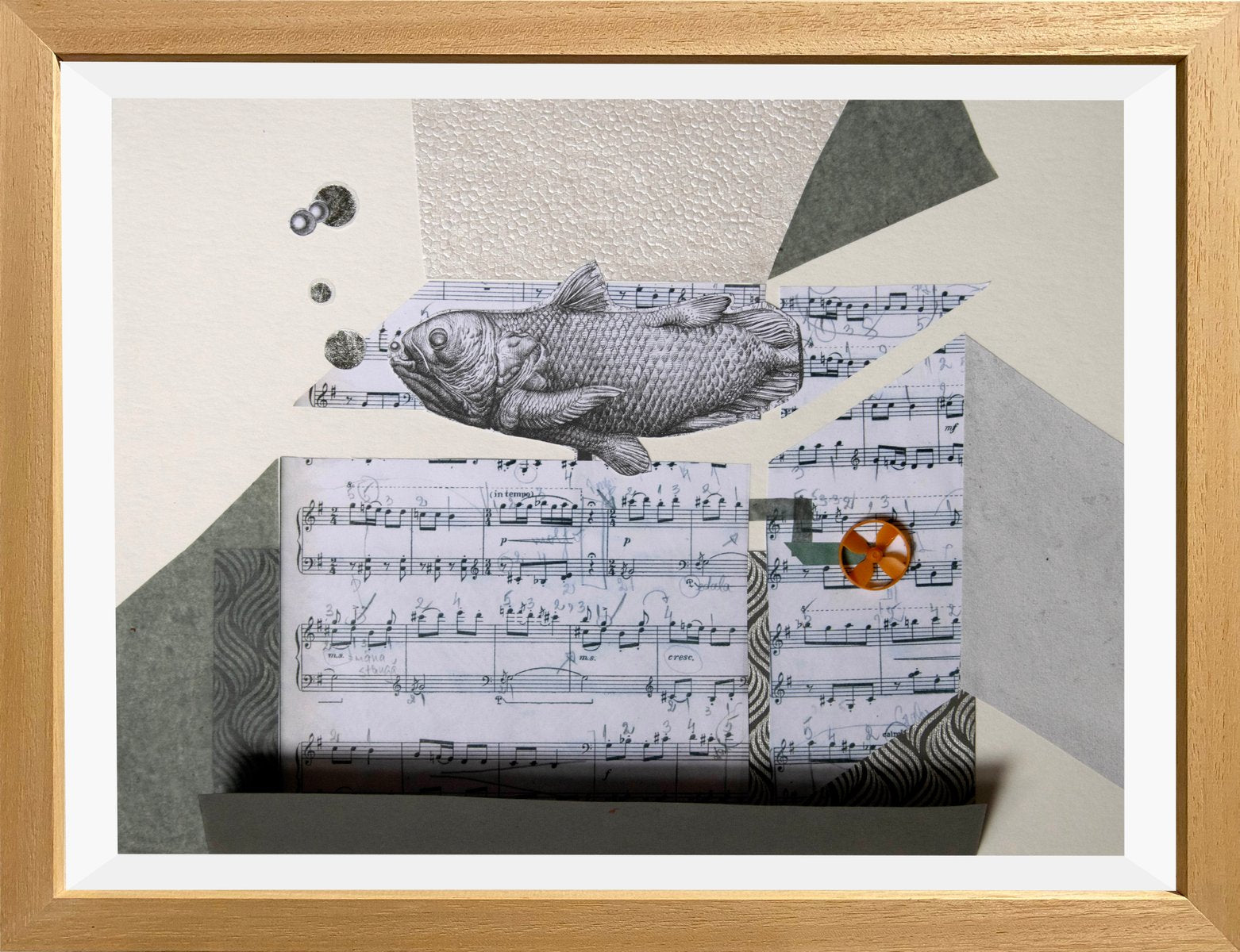 The Music Box by Raluca Arnăutu, Collage on Paper