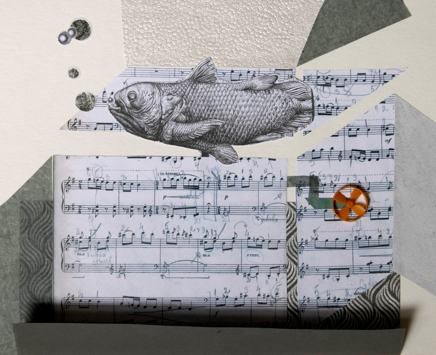 The Music Box by Raluca Arnăutu, Collage on Paper