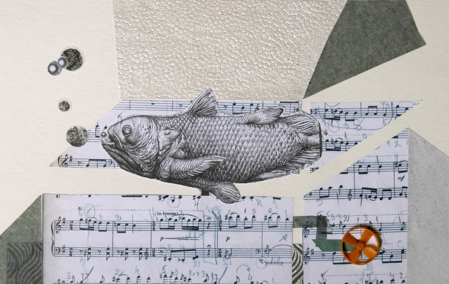 The Music Box by Raluca Arnăutu, Collage on Paper