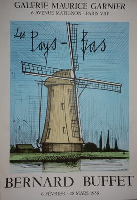 The Netherlands: The Windmill Lithograph by Bernard Buffet, 1986-KHH-544420