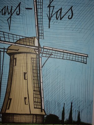 The Netherlands: The Windmill Lithograph by Bernard Buffet, 1986-KHH-544420