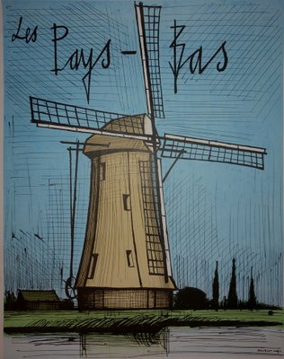 The Netherlands: The Windmill Lithograph by Bernard Buffet, 1986-KHH-544420