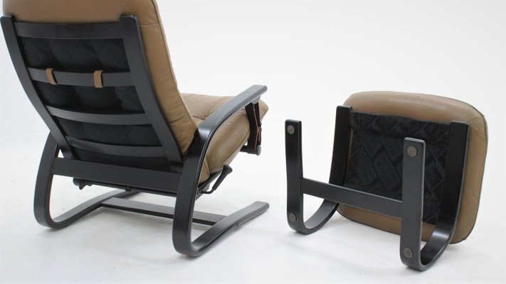 The Panter Reclining Armchair & Ottoman from Westnofa, 1970s, Set of 2-ZQ-2022556