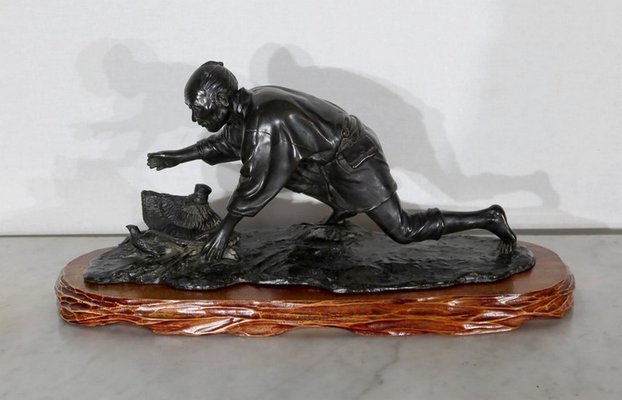 The Peasant Trapping the Bird Under His Hat, 20th-century, Bronze-RVK-1235582