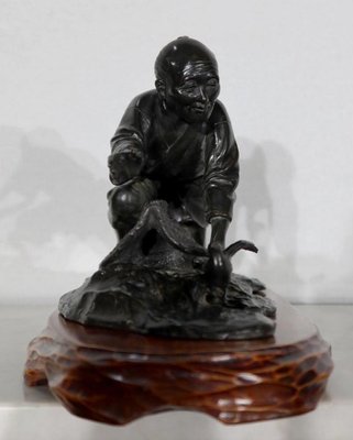 The Peasant Trapping the Bird Under His Hat, 20th-century, Bronze-RVK-1235582