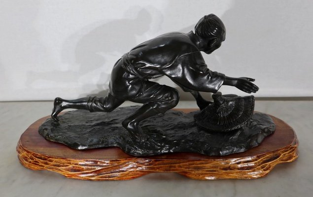 The Peasant Trapping the Bird Under His Hat, 20th-century, Bronze-RVK-1235582