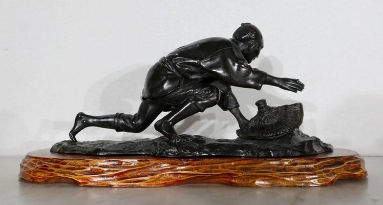 The Peasant Trapping the Bird Under His Hat, 20th-century, Bronze-RVK-1235582