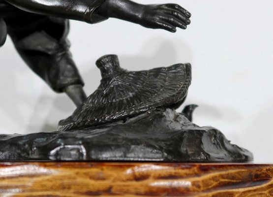 The Peasant Trapping the Bird Under His Hat, 20th-century, Bronze-RVK-1235582