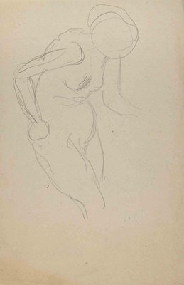 The Posing Nude, Original Drawing, Early 20th-Century-ZCI-1255931