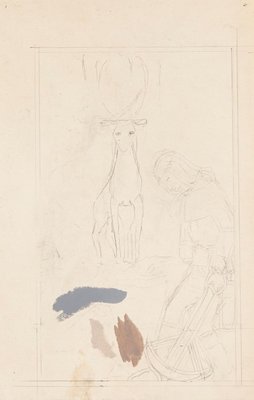 The Saint and the Animal - Original Pencil and Tempera by Paul Bony - 1930s 1930s-ZCI-762060