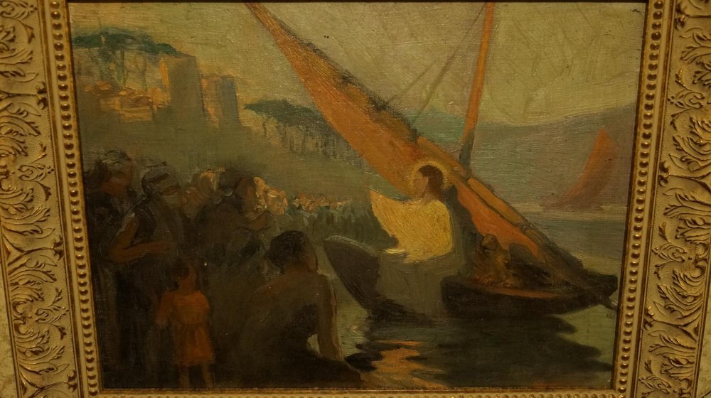 The Sermon of Jesus Christ on the Tiberias (Gennesaret) Lake Near Capernaum, Painting, Russian Empire, 1870s