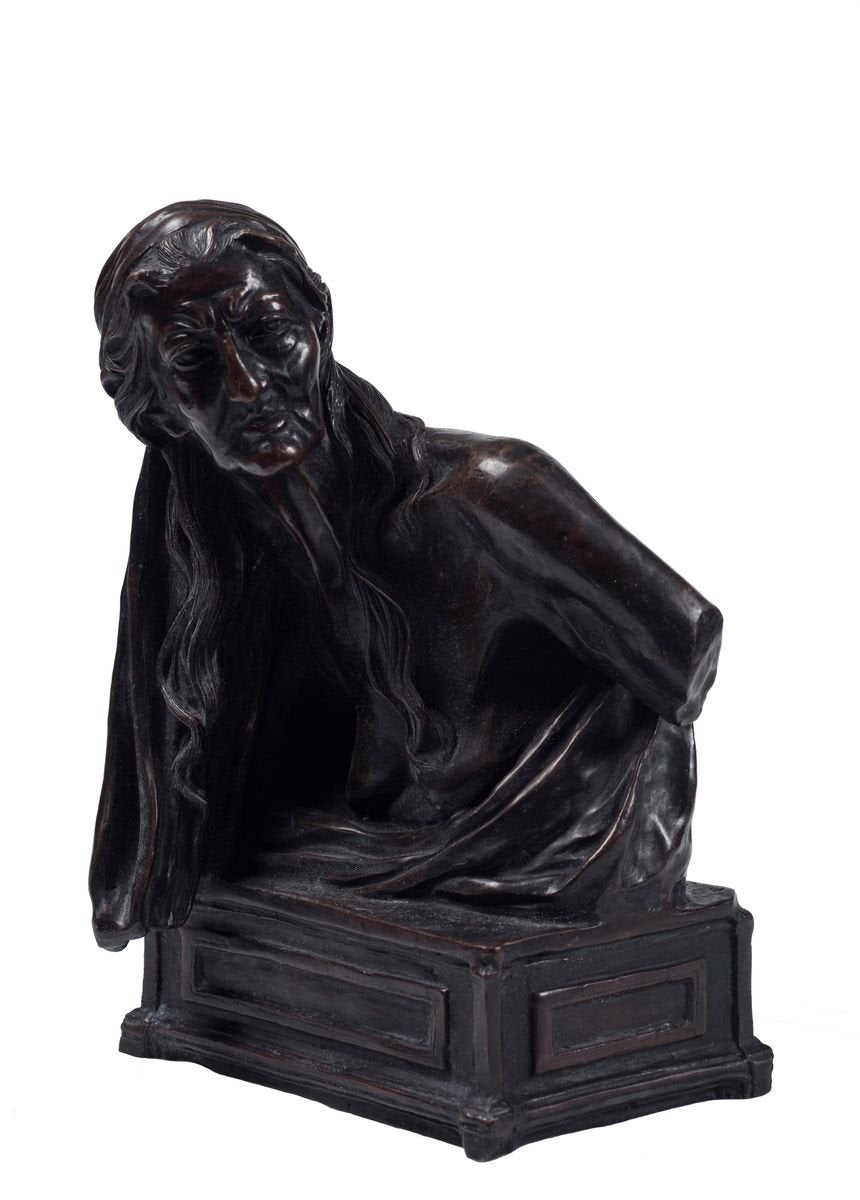 The Sibyl - Original Bronze Sculpture by Vincenzo Gemito - End of 19th Century 1929