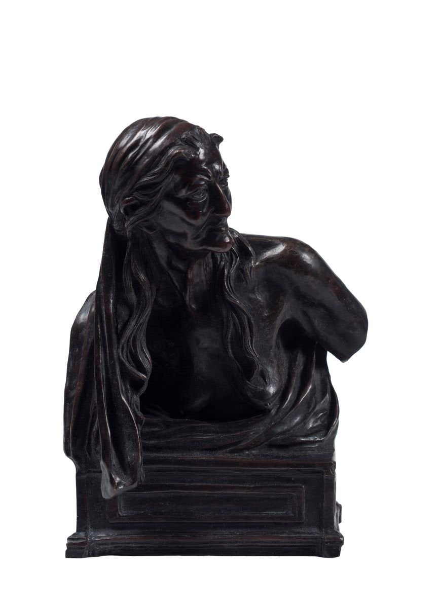 The Sibyl - Original Bronze Sculpture by Vincenzo Gemito - End of 19th Century 1929