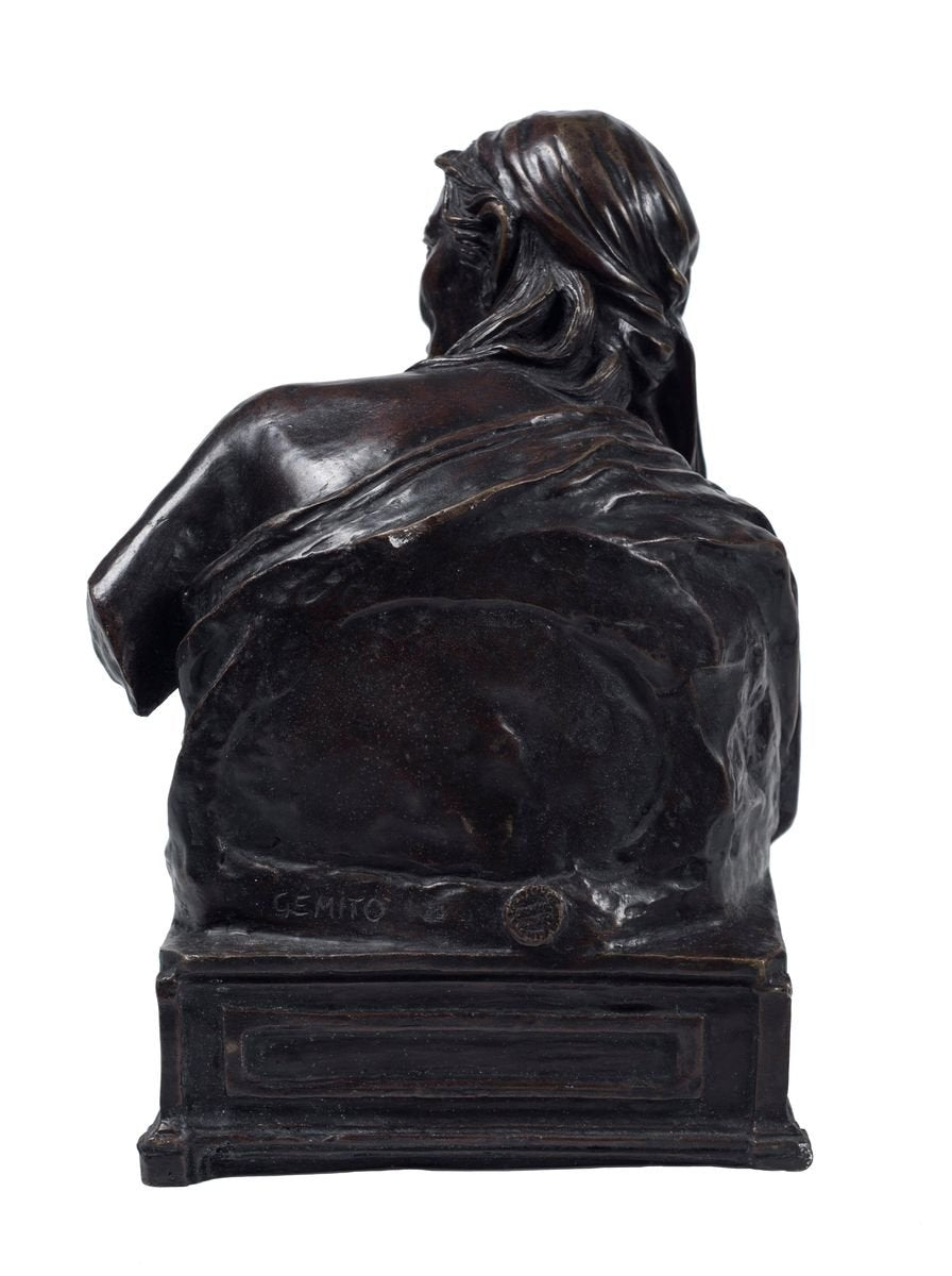 The Sibyl - Original Bronze Sculpture by Vincenzo Gemito - End of 19th Century 1929