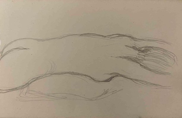 The Sleeping Nude, Original Drawing in Pencil, Early 20th-Century-ZCI-1264840