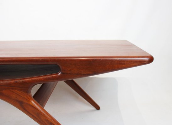 The Smile Coffee Table in Teak by Johannes Andersen for CFC Silkeborg, 1960s-UY-989973