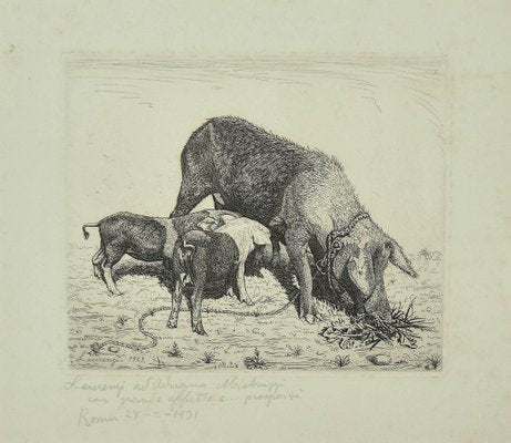 The Sow and Her Calves Etching, 1931-ZCI-784124