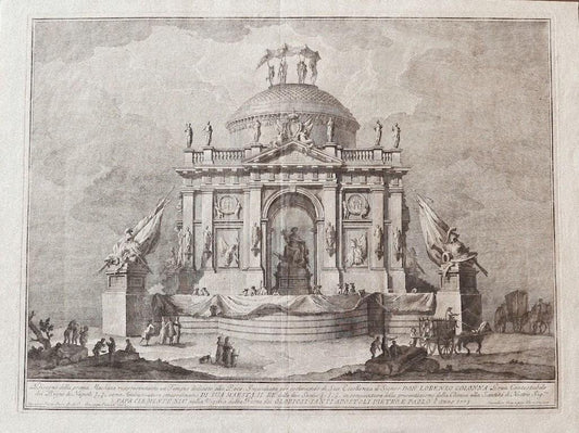 The Temple of Peace - Original Etching by Giuseppe Vasi - Mid-18th Century