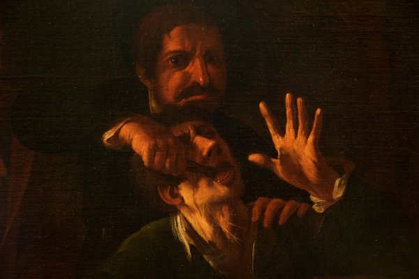 The Tooth-Puller (Il Cavadenti) - Oil on Canvas by Follower of Caravaggio Late 17th Century-ZCI-756107