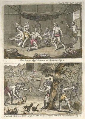 The Wedding among the Indians of Panama - Etching by G. Pivati - 1746/1751 1746-1751