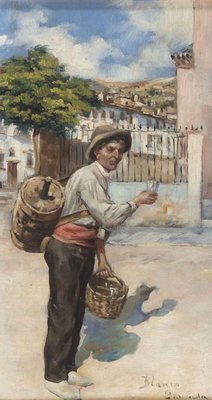 The Wine Seller - Oil on Wooden Panel signed ''Blanco Granada'' - 19th Century 19th Century-ZCI-760272