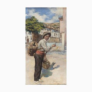 The Wine Seller - Oil on Wooden Panel signed ''Blanco Granada'' - 19th Century 19th Century-ZCI-760272